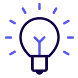 혁신을 상징하는 전구 아이콘