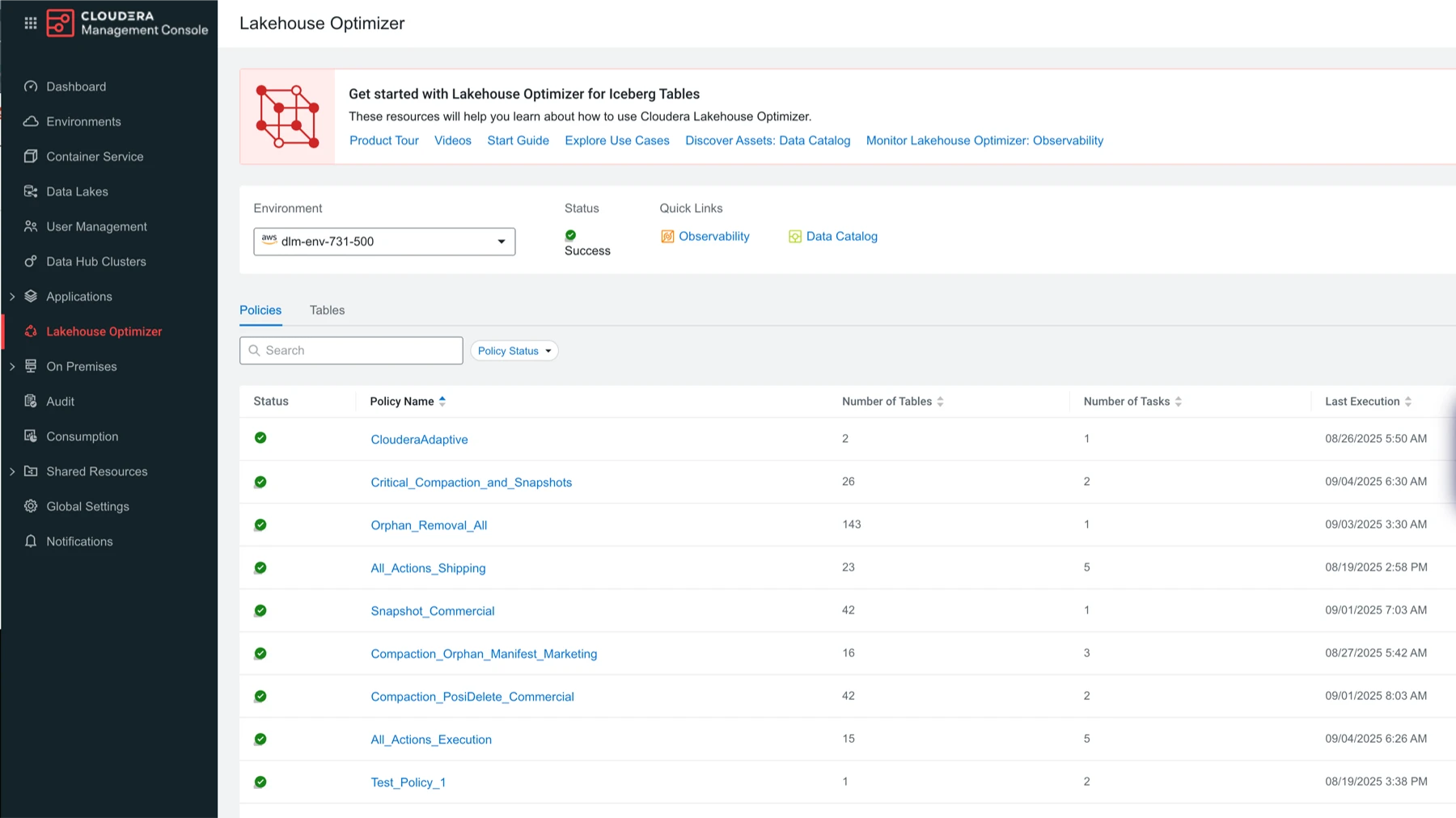 Lakehouse Optimizer 스크린샷